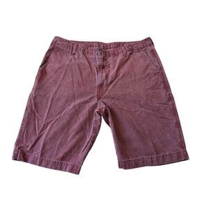 LEVIS Washed Red Denim Men's Shorts, Size 38, flat front chino